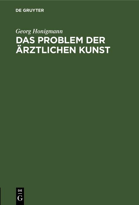 Produktbild: Das Problem der &auml;rztlichen Kunst