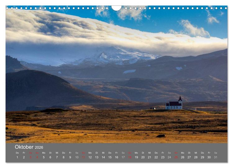 Produktbild: Island 2026 (Wandkalender 2026 DIN A3 quer), CALVENDO Monatskalender