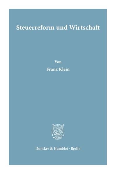 Produktbild: Steuerreform und Wirtschaft.