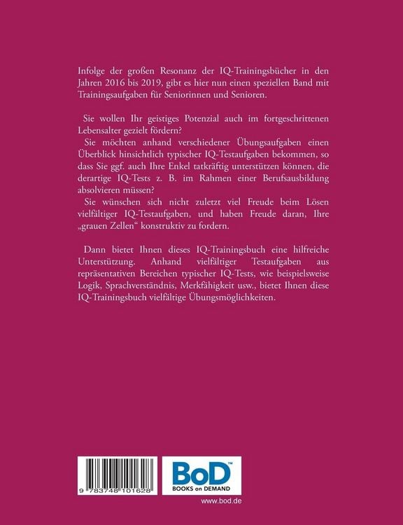 Produktbild: IQ-Training f&uuml;r Seniorinnen & Senioren