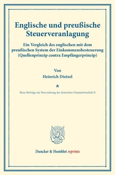 Produktbild: Englische und preu&szlig;ische Steuerveranlagung.