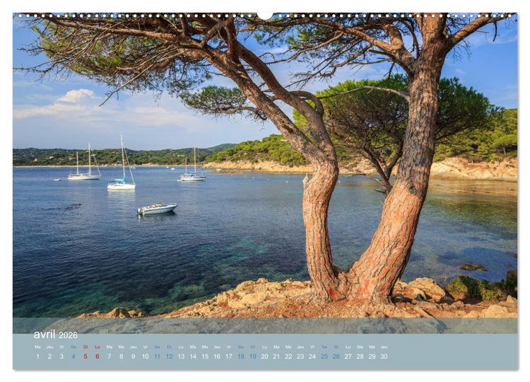 Produktbild: Littoral de la C&ocirc;te d'Azur (Calendrier mural 2026 DIN A2 vertical) calendrier de bureau