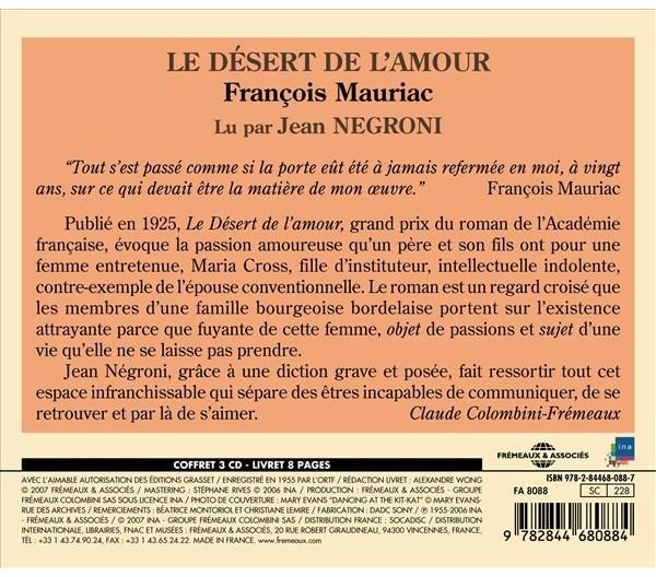 Produktbild: Fre-Desert De L Amour Lu Par D