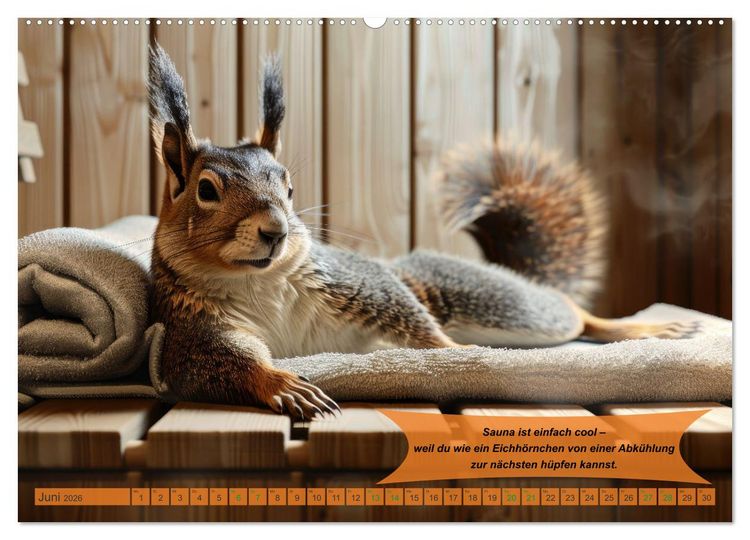 Produktbild: Tierisch lustige Saunafreunde (Wandkalender 2026 DIN A2 quer), CALVENDO Monatskalender