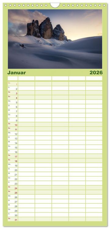 Produktbild: Familienplaner 2026 - Stille Naturmomente mit 5 Spalten (Wandkalender, 21 x 45 cm) CALVENDO