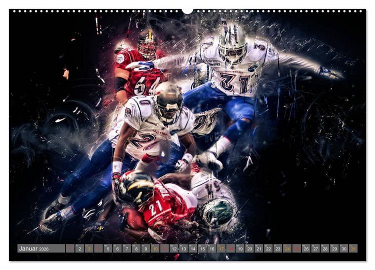 Produktbild: American Football - so cool (Wandkalender 2026 DIN A2 quer), CALVENDO Monatskalender