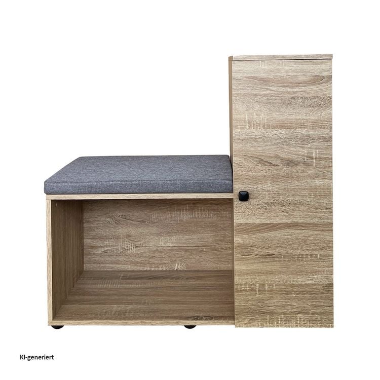 HTI living Schuhkipper mit DREI Kippfächern Beton schmaler Schuhschrank für kleine Flure Schuhkipper mit 3 Fächern