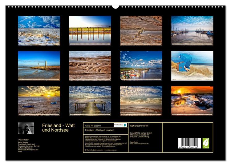 Produktbild: Friesland - Watt und Nordsee (hochwertiger Premium Wandkalender 2026 DIN A2 quer), Kunstdruck in Hochglanz
