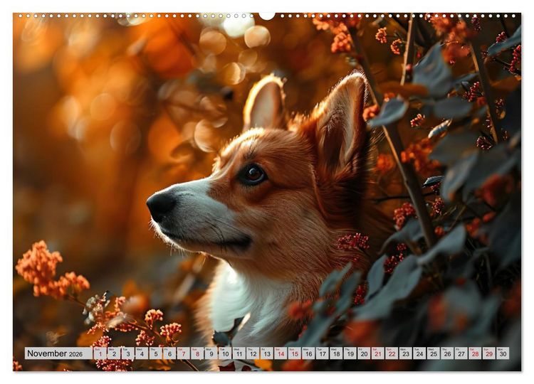 Produktbild: Corgis in Bloom (Wall Calendar 2026 DIN A2 landscape), CALVENDO 12 Month Wall Calendar
