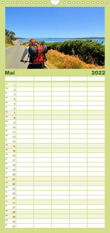 Produktbild: Familienplaner Backpacker um die Welt (Wandkalender 2022 , 21 cm x 45 cm, hoch)