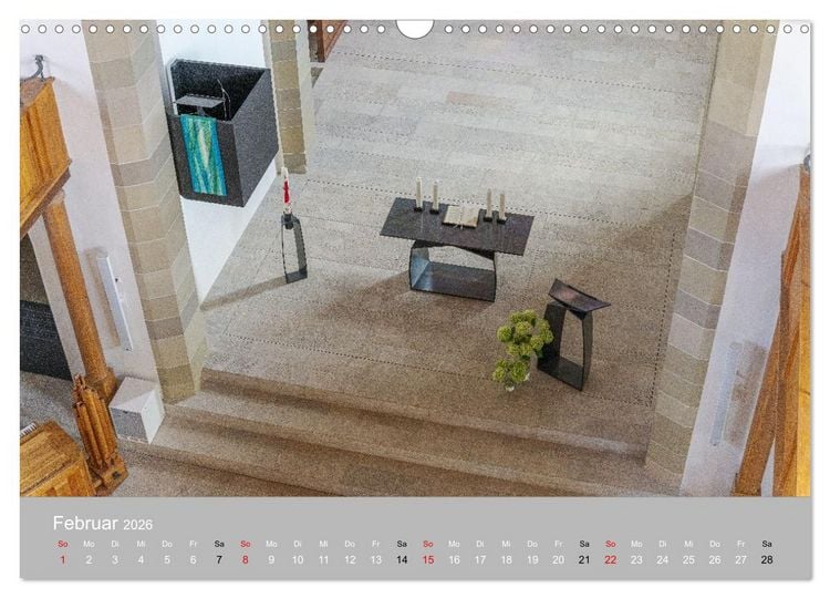 Produktbild: Backnang - Panoramablicke in die Stiftskirche (Wandkalender 2026 DIN A3 quer), CALVENDO Monatskalender