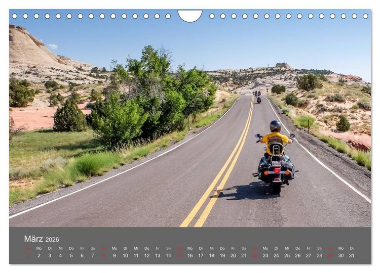 Produktbild: Biker Paradies - Die Canyons der USA (Wandkalender 2026 DIN A4 quer), CALVENDO Monatskalender