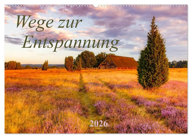 Produktbild: Wege zur Entspannung 2026 (Wandkalender 2026 DIN A2 quer), CALVENDO Monatskalender
