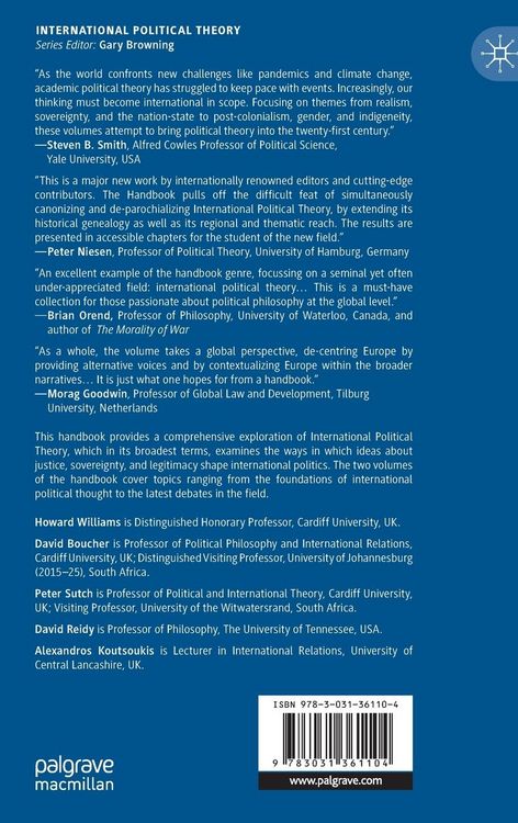 Produktbild: The Palgrave Handbook of International Political Theory