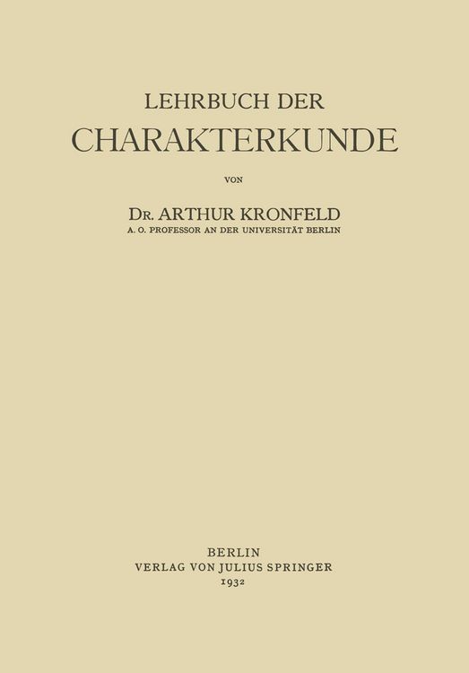 Produktbild: Lehrbuch der Charakterkunde
