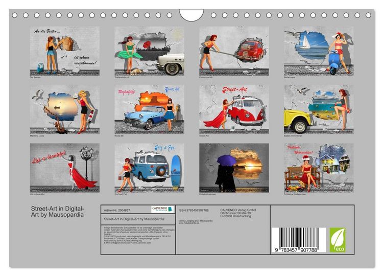 Produktbild: Street-Art in Digital-Art by Mausopardia (Wandkalender 2026 DIN A4 quer), CALVENDO Monatskalender