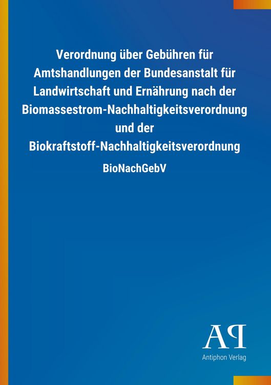Produktbild: Verordnung &uuml;ber Geb&uuml;hren f&uuml;r Amtshandlungen der Bundesanstal