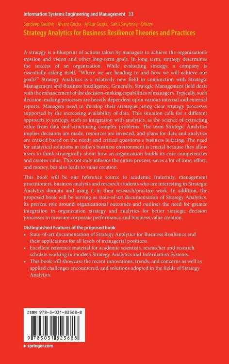 Produktbild: Strategy Analytics for Business Resilience Theories and Practices