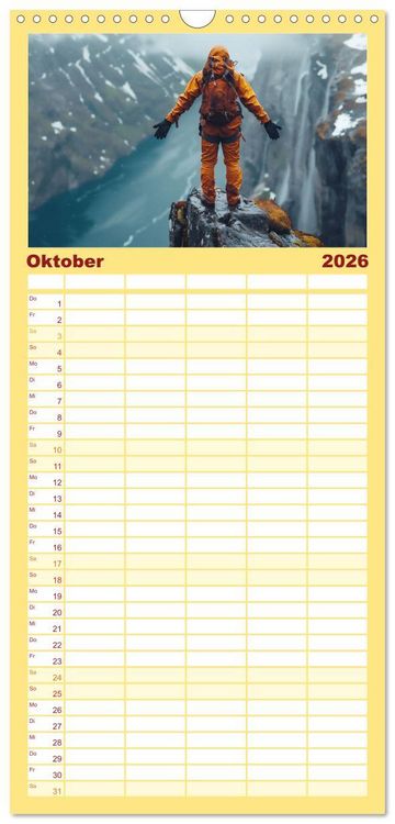 Produktbild: Familienplaner 2026 - Action pur - atemberaubende Hobbys mit 5 Spalten (Wandkalender, 21 x 45 cm) CALVENDO