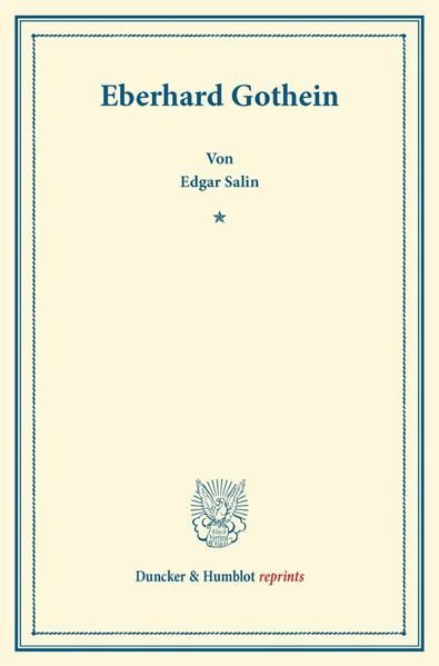 Produktbild: Eberhard Gothein.
