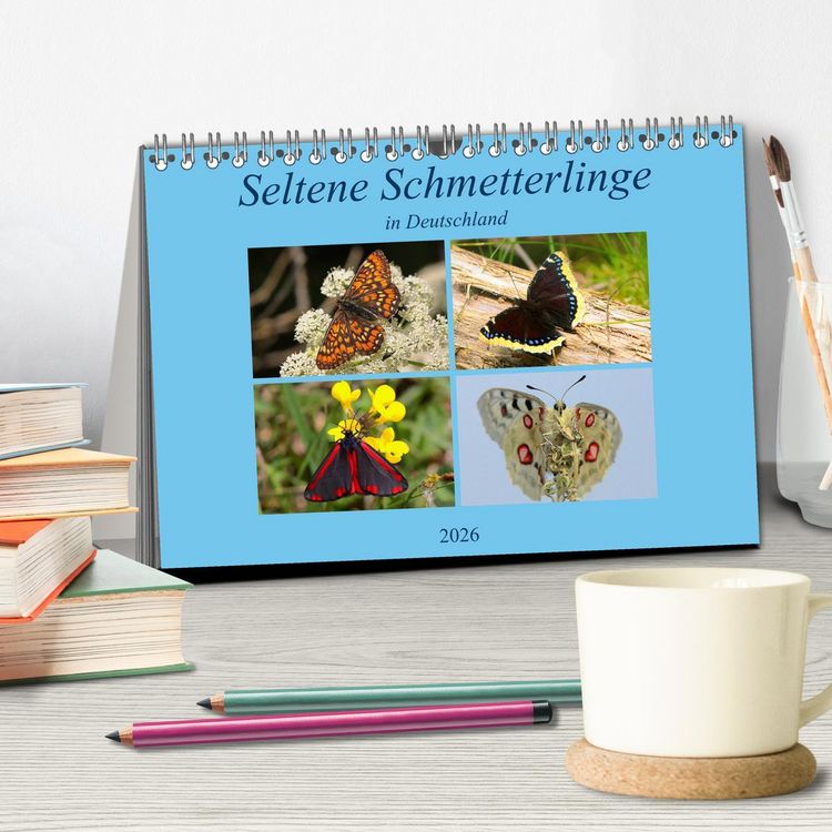 Produktbild: Seltene Schmetterlinge in Deutschland (Tischkalender 2026 DIN A5 quer), CALVENDO Monatskalender