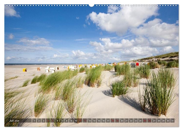 Produktbild: Ostfriesische Inseln - Borkum, Norderney, Juist, Baltrum, Langeoog, Spiekeroog, Wangerooge (hochwertiger Premium Wandkalender 2026 DIN A2 quer), Kunstdruck in Hochglanz