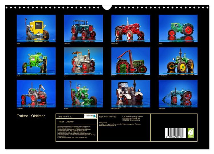 Produktbild: Traktor - Oldtimer (Wandkalender 2026 DIN A3 quer), CALVENDO Monatskalender