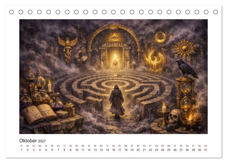 Produktbild: Mythologische Labyrinthe (Tischkalender 2027 DIN A5 quer), CALVENDO Monatskalender