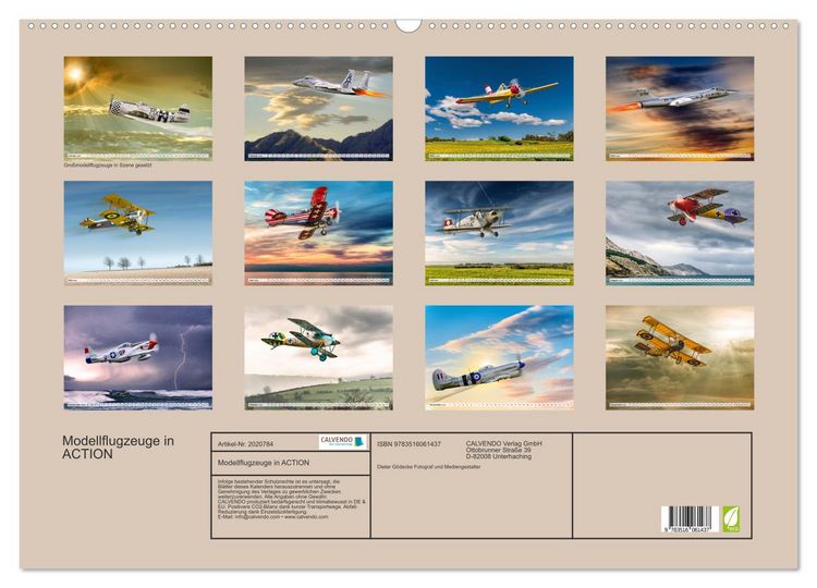 Produktbild: Modellflugzeuge in ACTION (Wandkalender 2026 DIN A2 quer), CALVENDO Monatskalender