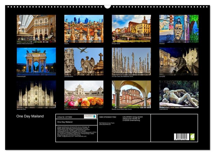 Produktbild: One Day Mailand (Wandkalender 2027 DIN A2 quer), CALVENDO Monatskalender