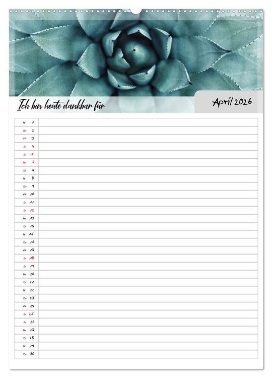 Produktbild: Ich bin dankbar - ein Jahr voller Yoga und Achtsamkeit - Yoga Kalender (hochwertiger Premium Wandkalender 2026 DIN A2 hoch), Kunstdruck in Hochglanz