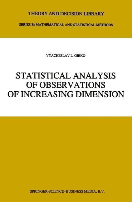 Produktbild: Statistical Analysis of Observations of Increasing Dimension