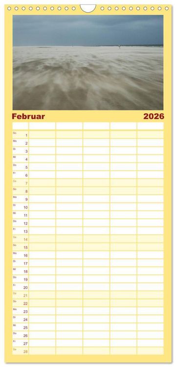 Produktbild: Familienplaner 2026 - Amrum mit 5 Spalten (Wandkalender, 21 x 45 cm) CALVENDO