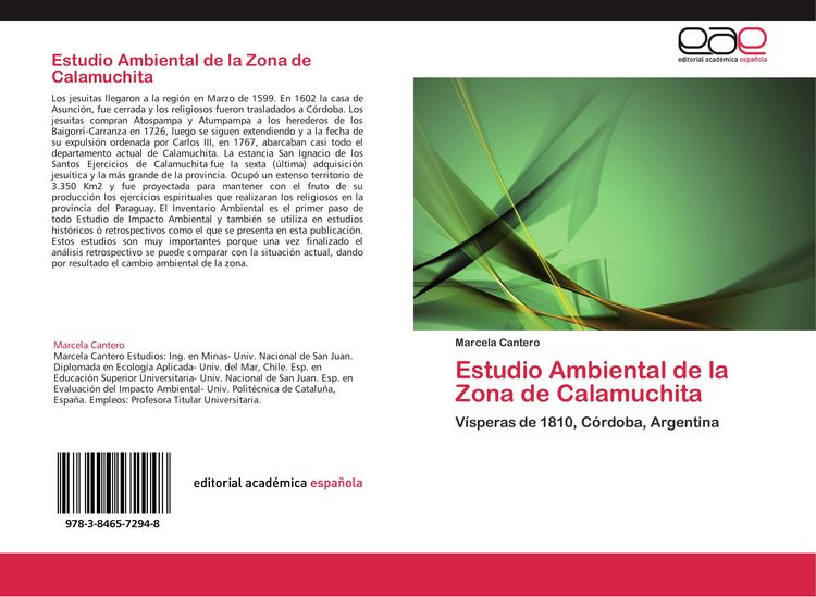 Produktbild: Estudio Ambiental de la Zona de Calamuchita