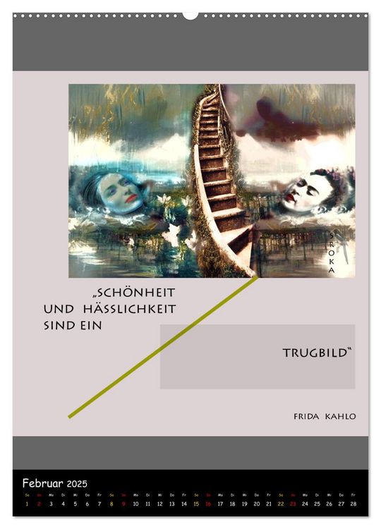 Produktbild: Frida Kahlo - Zitate im Dialog (Wandkalender 2025 DIN A2 hoch), CALVENDO Monatskalender