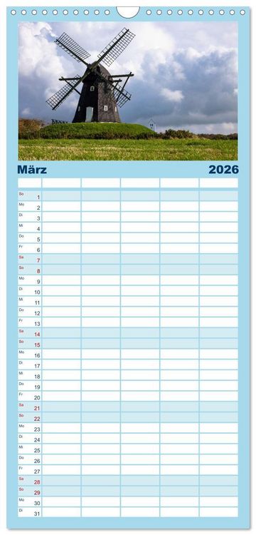 Produktbild: Familienplaner 2026 - D&auml;nemarks Nordseezauber mit 5 Spalten (Wandkalender, 21 x 45 cm) CALVENDO