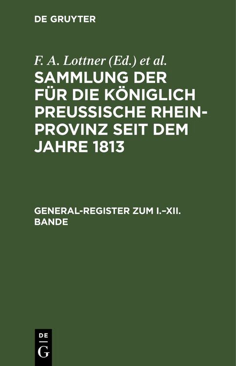 Produktbild: General-Register zum I.&ndash;XII. Bande