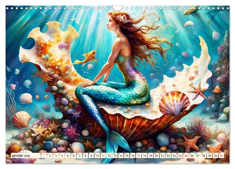 Produktbild: La muse de Pos&eacute;idon (Calendrier mural 2026 DIN A3 vertical), CALVENDO calendrier mensuel