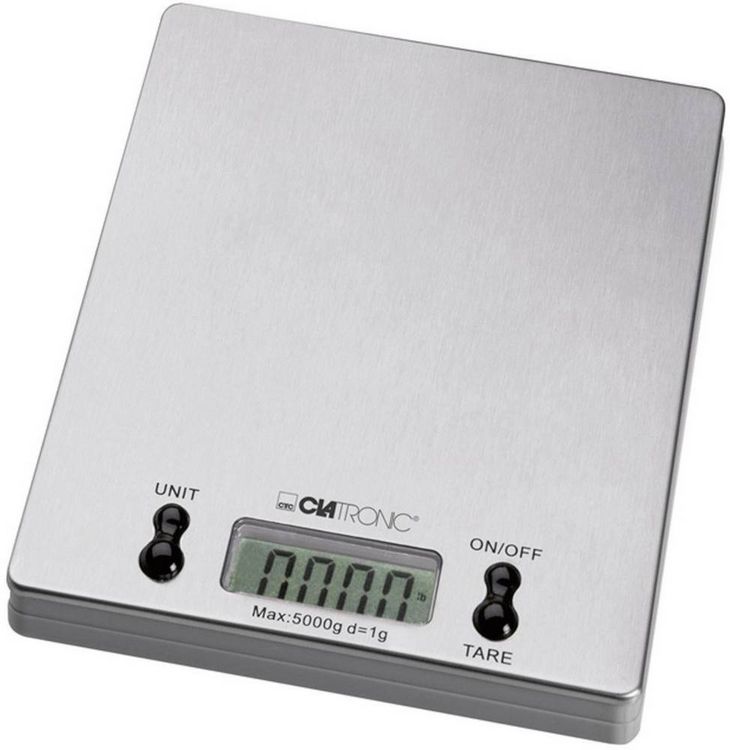 Produktbild: Clatronic KW 3367 K&uuml;chenwaage digital W&auml;gebereich (max.)=5kg Edelstahl 180 x 150 x 20