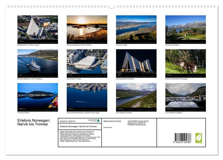 Produktbild: Erlebnis Norwegen: Narvik bis Troms&oslash; (hochwertiger Premium Wandkalender 2026 DIN A2 quer), Kunstdruck in Hochglanz