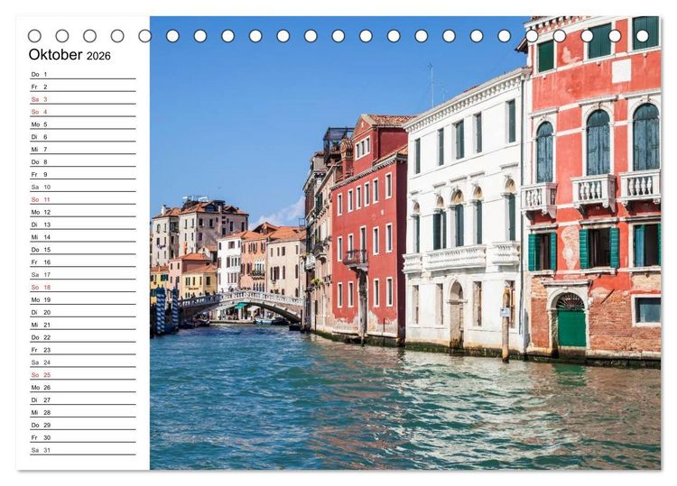 Produktbild: VENEDIG Eine Tour auf dem Canal Grande (Tischkalender 2026 DIN A5 quer), CALVENDO Monatskalender