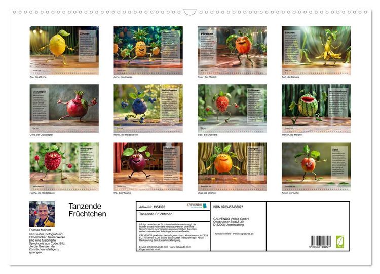 Produktbild: Tanzende Fr&uuml;chtchen (Wandkalender 2026 DIN A2 quer), CALVENDO Monatskalender