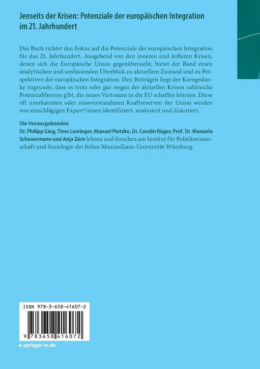 Produktbild: Jenseits der Krisen: Potenziale der europ&auml;ischen Integration im 21. Jahrhundert