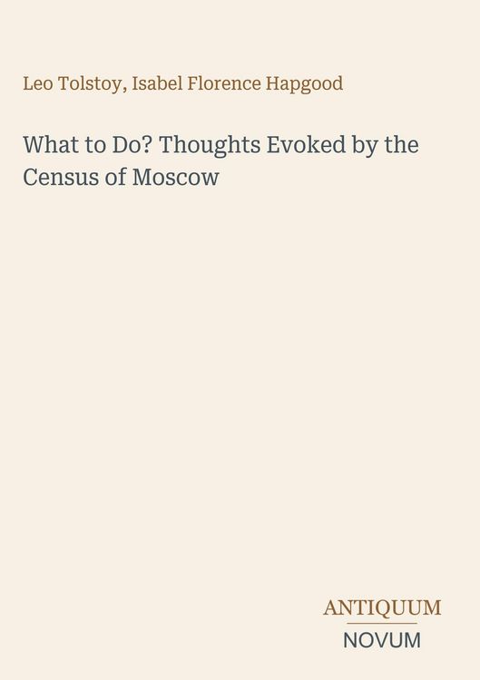 Produktbild: What to Do? Thoughts Evoked by the Census of Moscow