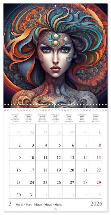 Produktbild: Cosmic sorceresses (Wall Calendar 2026 12 &times; 12 Inch) CALVENDO 12 Month Wall Calendar