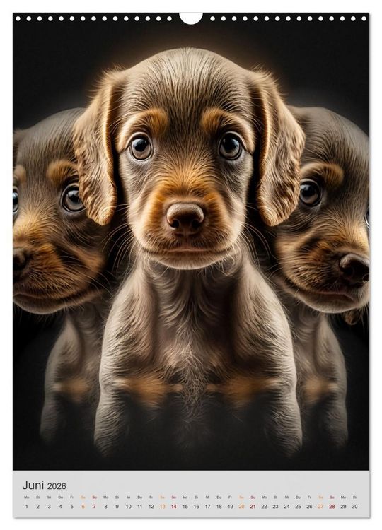 Produktbild: Zauberhafte Hundebabys (Wandkalender 2026 DIN A3 hoch), CALVENDO Monatskalender