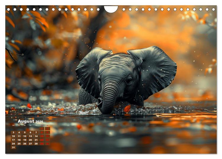 Produktbild: Liebenswerte Elefanten (Wandkalender 2026 DIN A4 quer), CALVENDO Monatskalender