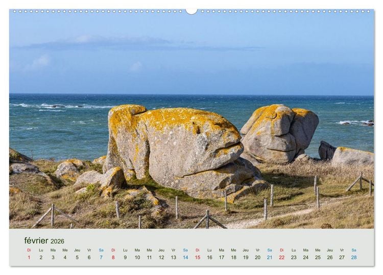 Produktbild: T&ecirc;tes de pierre sur les c&ocirc;tes de Bretagne (Calendrier mural 2026 DIN A2 vertical), CALVENDO calendrier mensuel