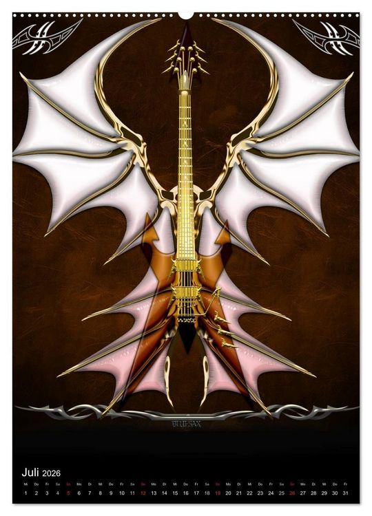 Produktbild: Heroische Gitarren (hochwertiger Premium Wandkalender 2026 DIN A2 hoch), Kunstdruck in Hochglanz