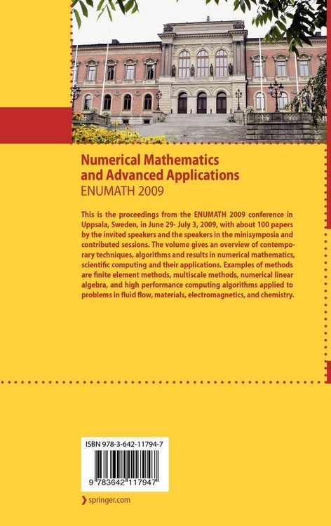 Produktbild: Numerical Mathematics and Advanced Applications 2009